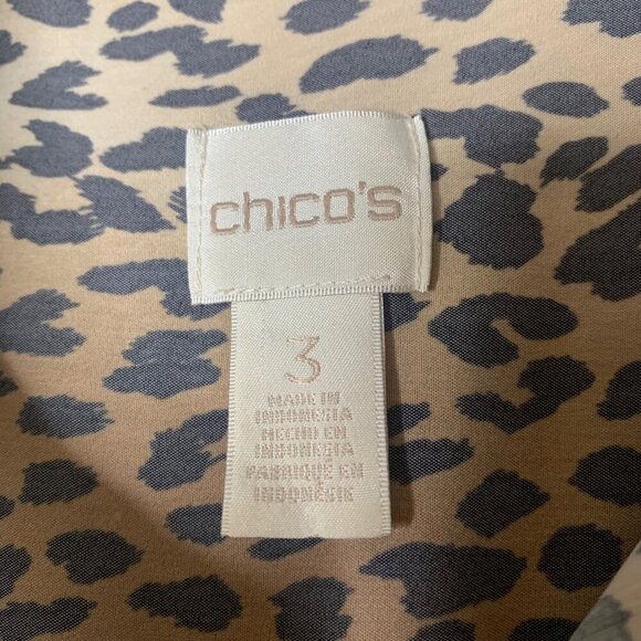 Chico's Modal Cheetah Print Button Up Long Sleeve Animal Print Tan Women’s Sz XL - Picture 4 of 12